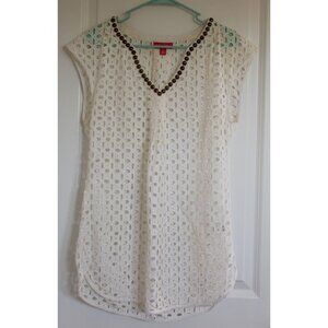 Lilly Pulitzer Eyelet White Swim Tunic S White Coastal Cowgirl Euro Summer Beach